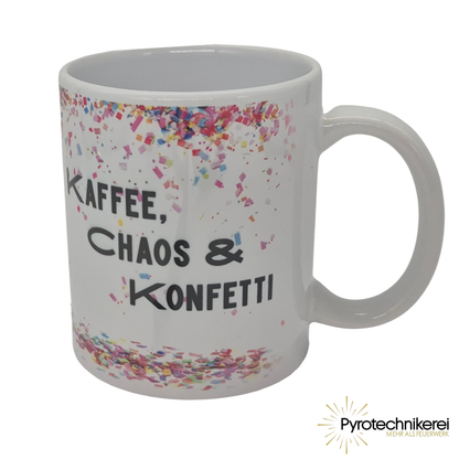Tasse "Kaffee, Chaos, Konfetti"