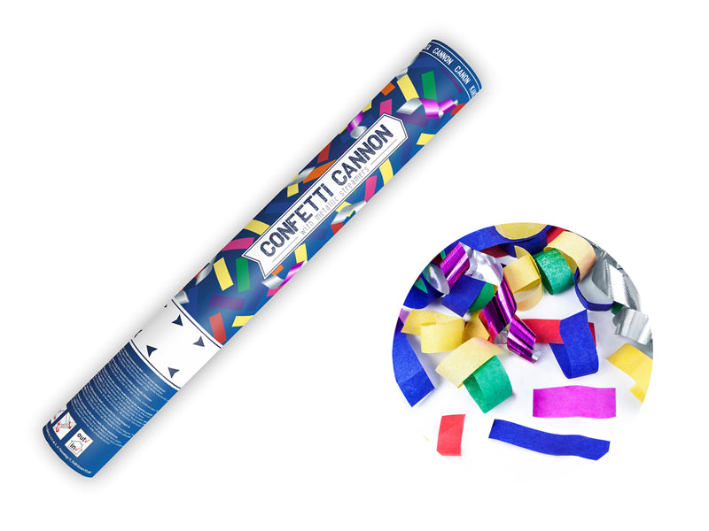 Konfettikanone mit Metallicstreifen, Mix, 40 cm